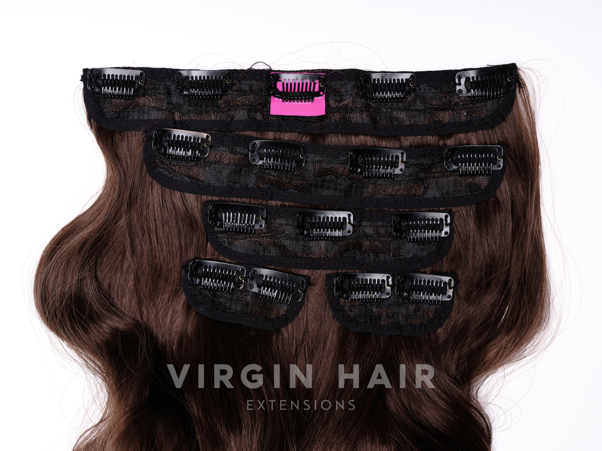 Csokoládébarna göndör szintetikus póthaj