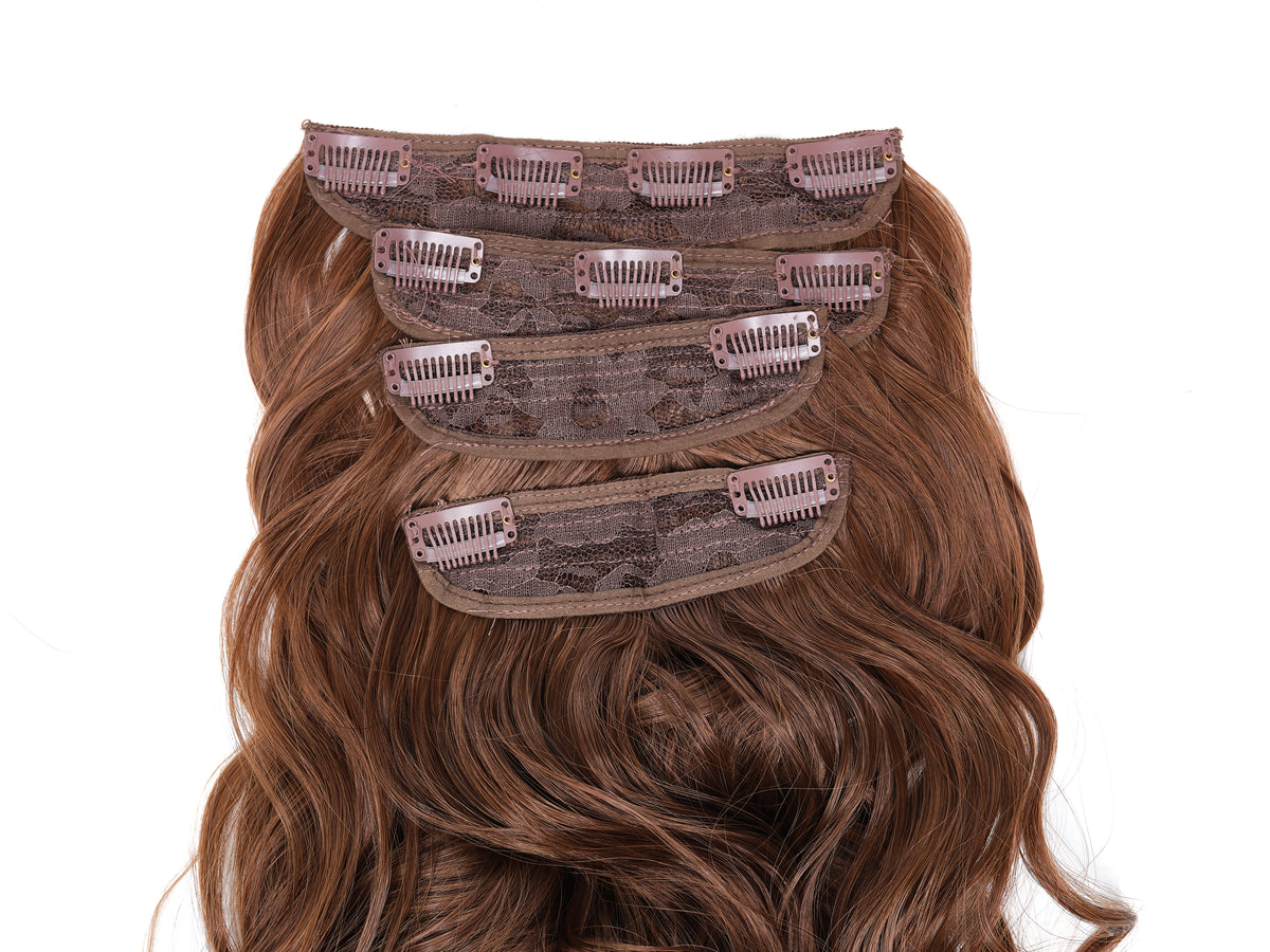 Vörös melír tengerparti hullámos póthaj