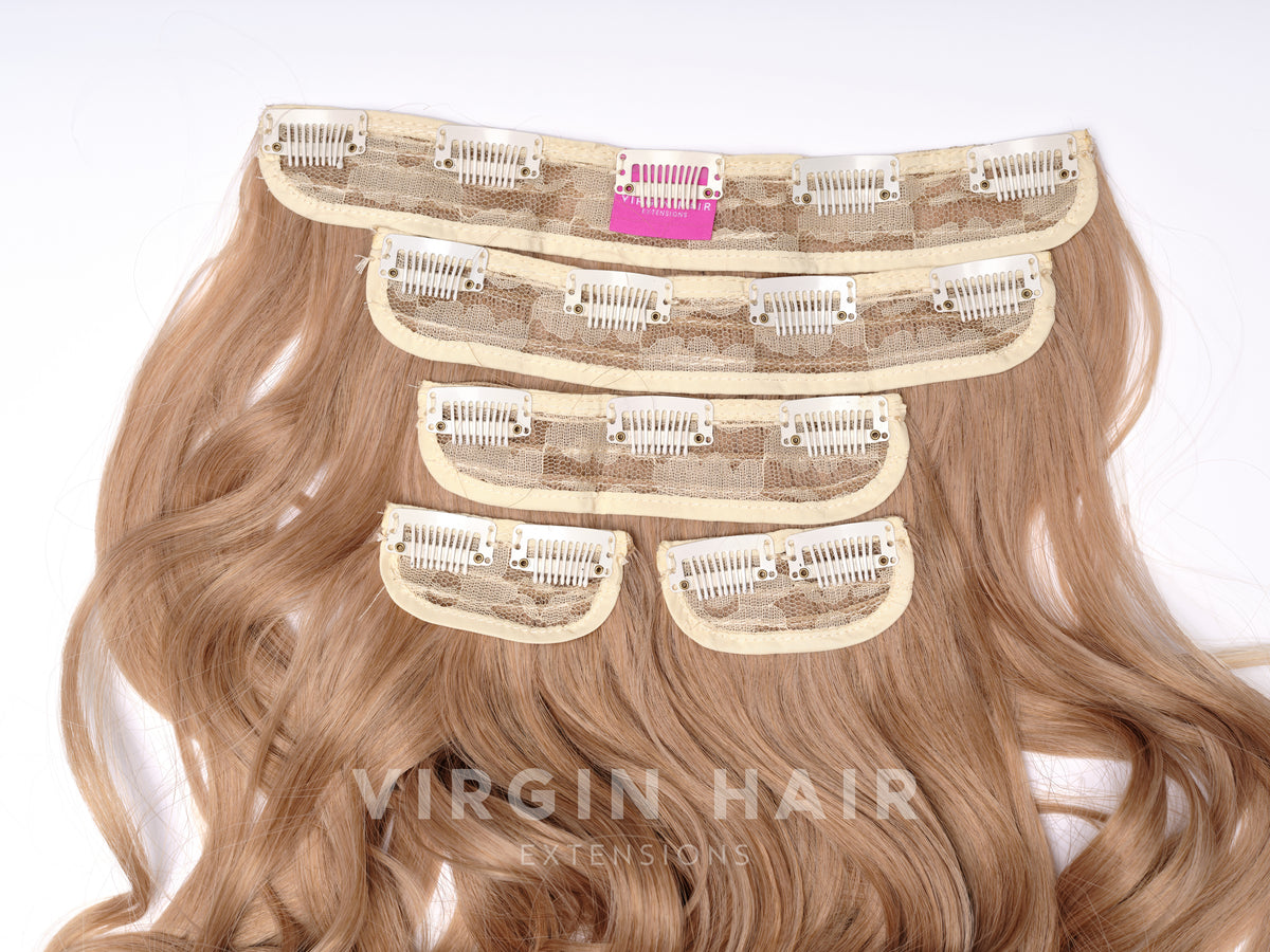 Mézszőke göndör szintetikus póthaj