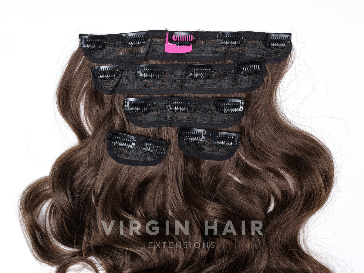 Középbarna göndör szintetikus póthaj