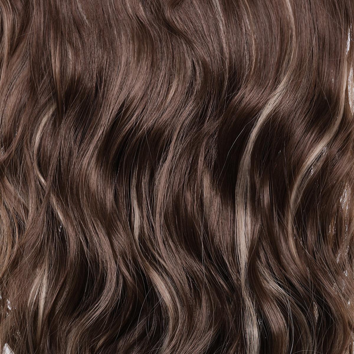 Középbarna melír tengerparti hullámos póthaj