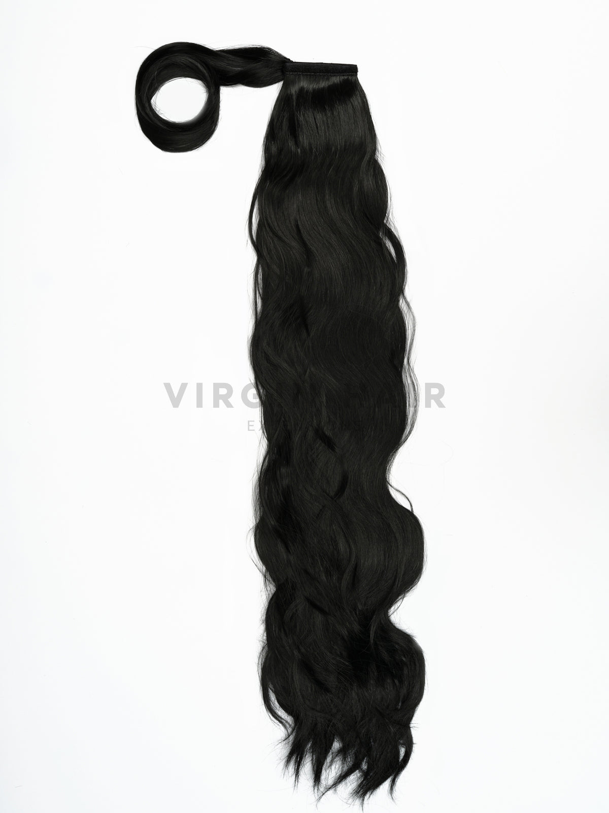 Fekete színű hullámos copf